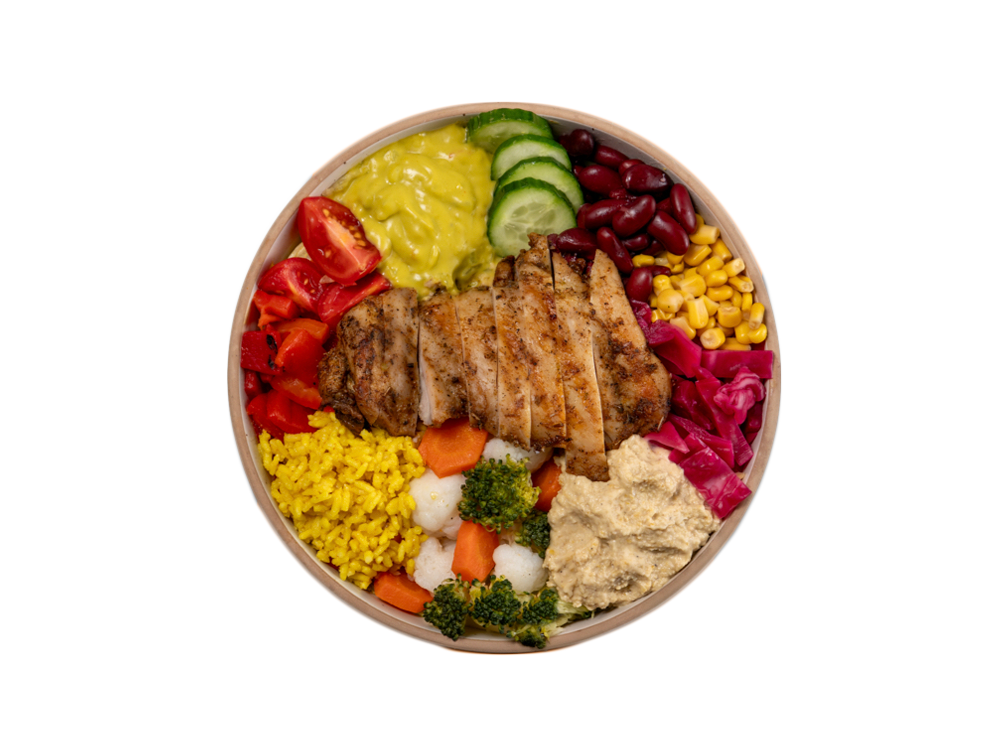 Humuslu Tavuk Pirzolalı Bowl
